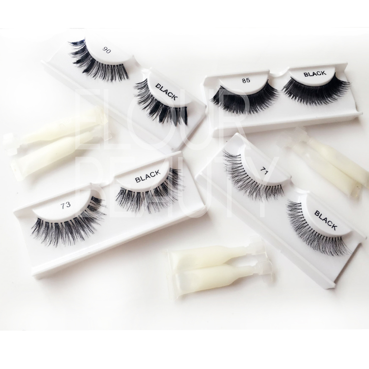 Gold cheap eyelashes with best eyelash glue ES77 Elour Lashes